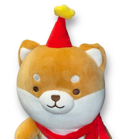 Miniso Plush Dog Shiba Inu Stuffed Animal Christmas Tree Star Scarf Stitched 12” - Picture 5 of 14